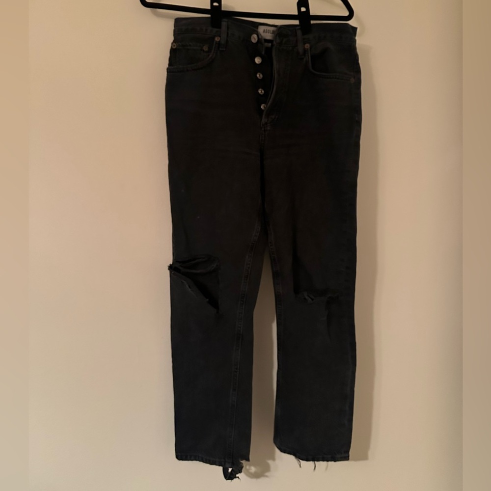 AGOLDE Black Distressed Jeans